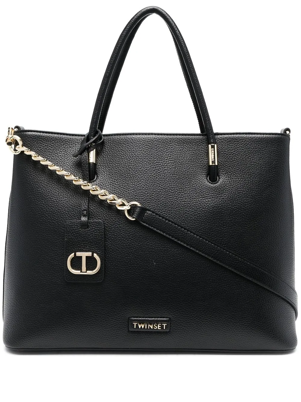 

TWINSET logo-plaque shopper tote - Black