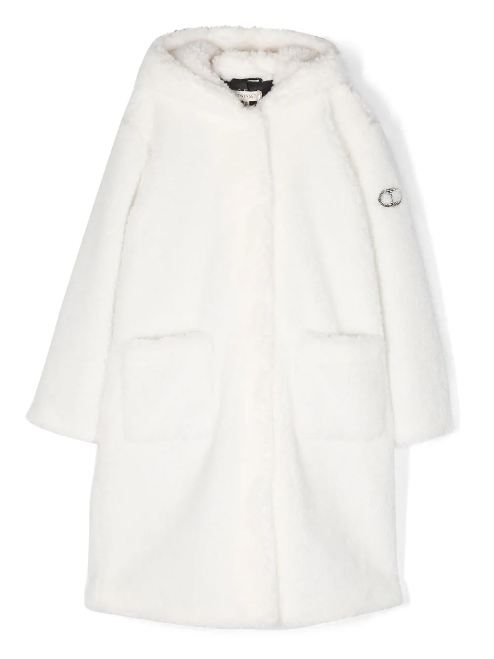 

TWINSET Kids TEEN faux-shearling coat - White