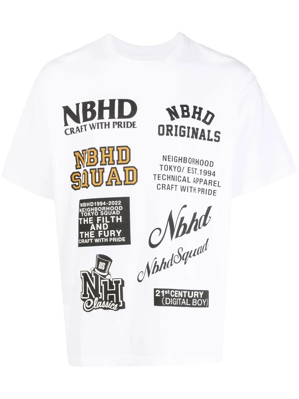 

Neighborhood logo-print short-sleeve T-shirt - White