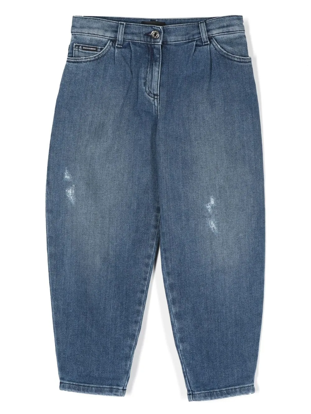 

Dolce & Gabbana Kids jeans tapered con placa del logo - Azul