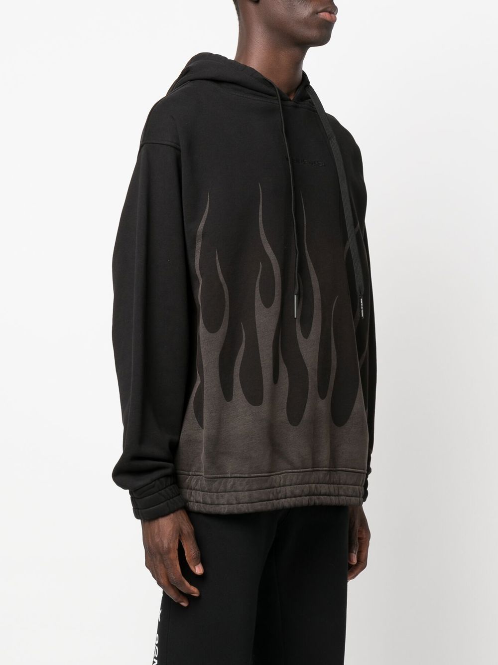 Shop Vision Of Super Flame-print Cotton Hoodie In 黑色