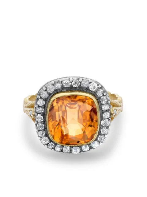 Pragnell Vintage pre-owned 18kt yellow gold Victorian topaz and diamond ring