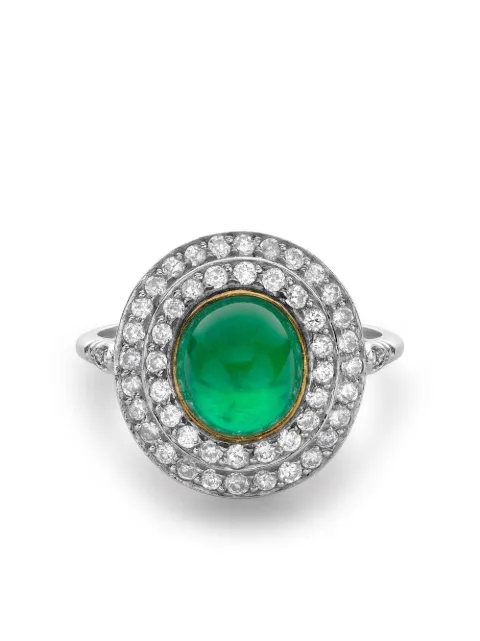 Pragnell Vintage خاتم بلاتين 'بلاتين' مرصع بزمرد وألماس 1901-1910