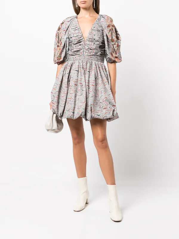ulla johnson ruched dress Elaria ruched silk maxi dress - ivory