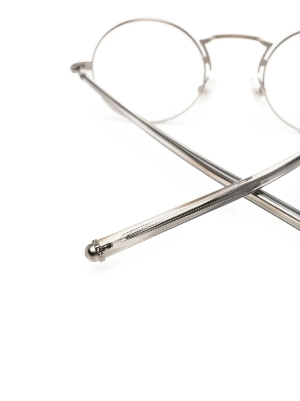Matsuda Matte-finish Round-frame Glasses In Silver