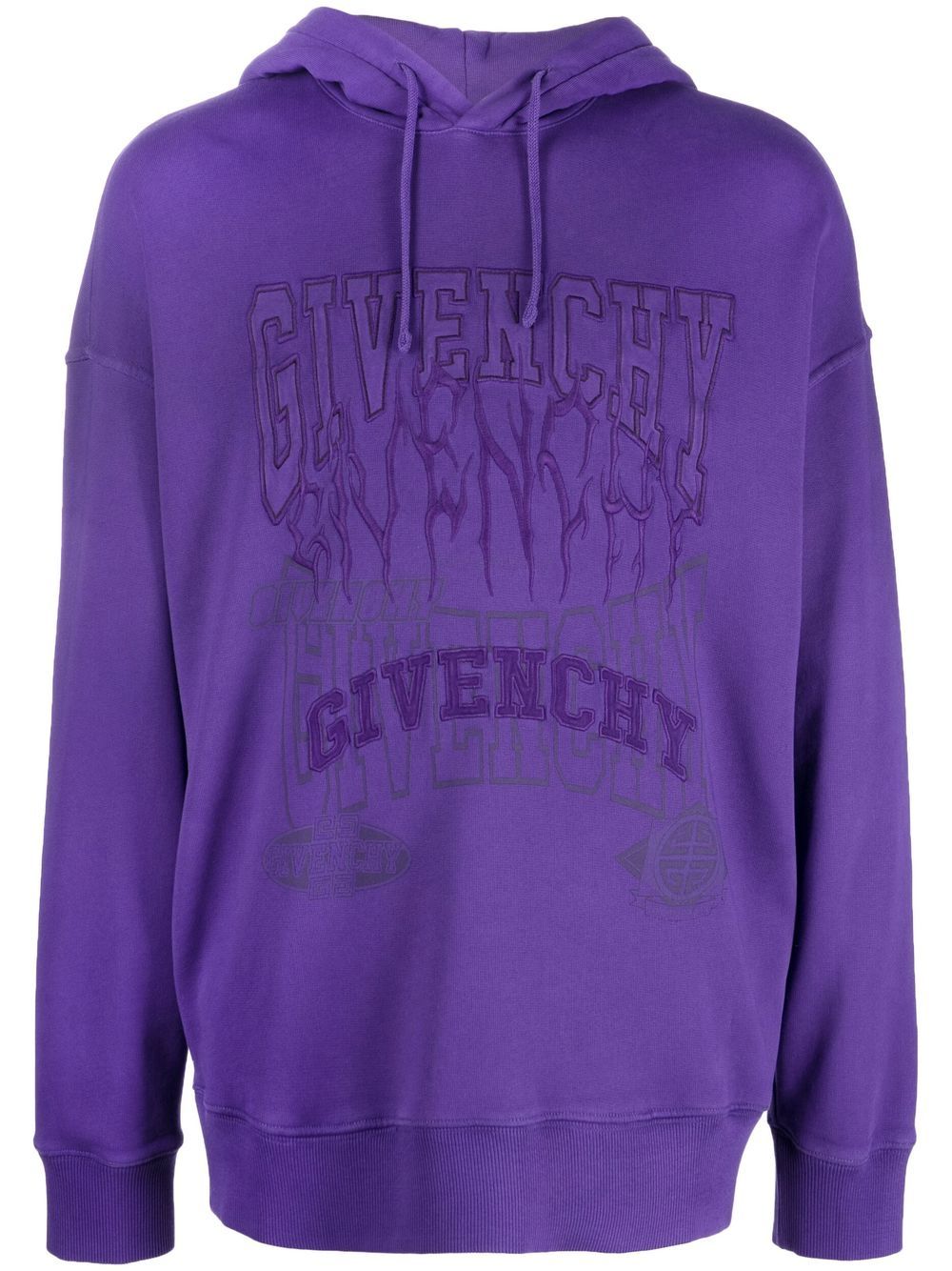 

Givenchy logo-embroidered cotton hoodie - Purple