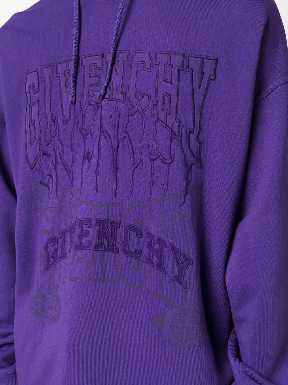 Givenchy Hoodie met geborduurd logo Paars
