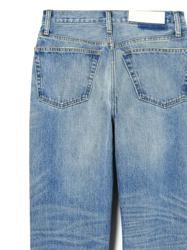 リダンRe/Done High Rise Straight Cuffed RE/DONE high-rise straight-leg Jeans | Blue | FARFETCH