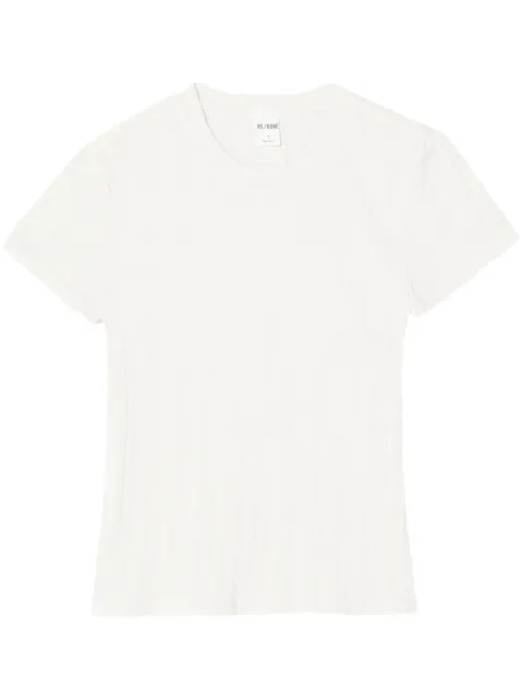 RE/DONE pointelle-knit cotton T-shirt
