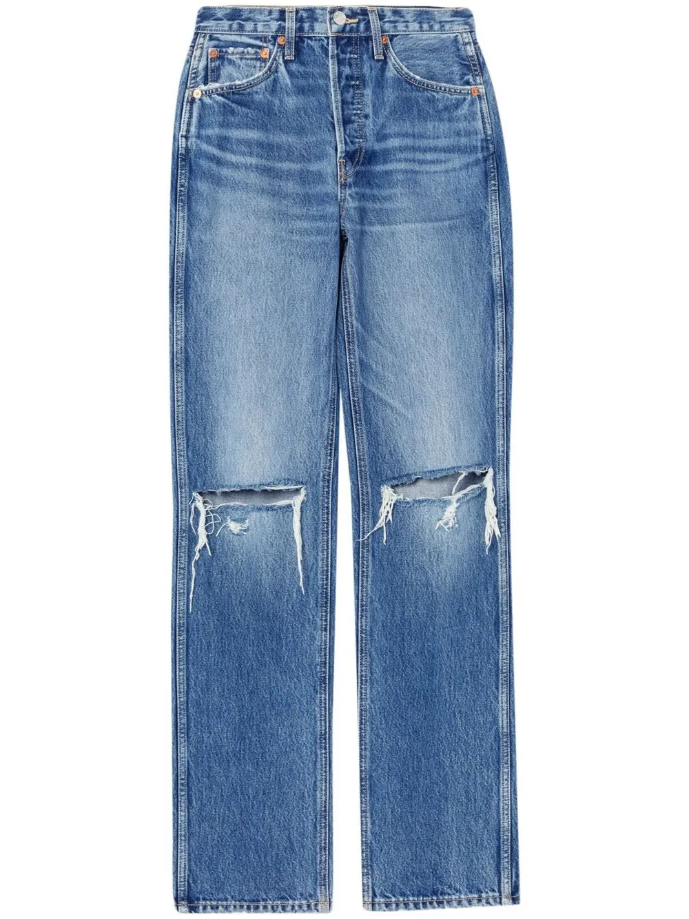 

RE/DONE 90s distressed-effect straight-leg jeans - Blue