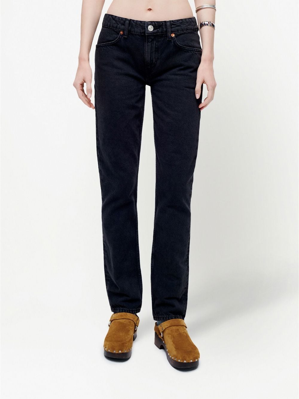 Shop Re/done 70s Low-rise Straight-leg Jeans In Schwarz