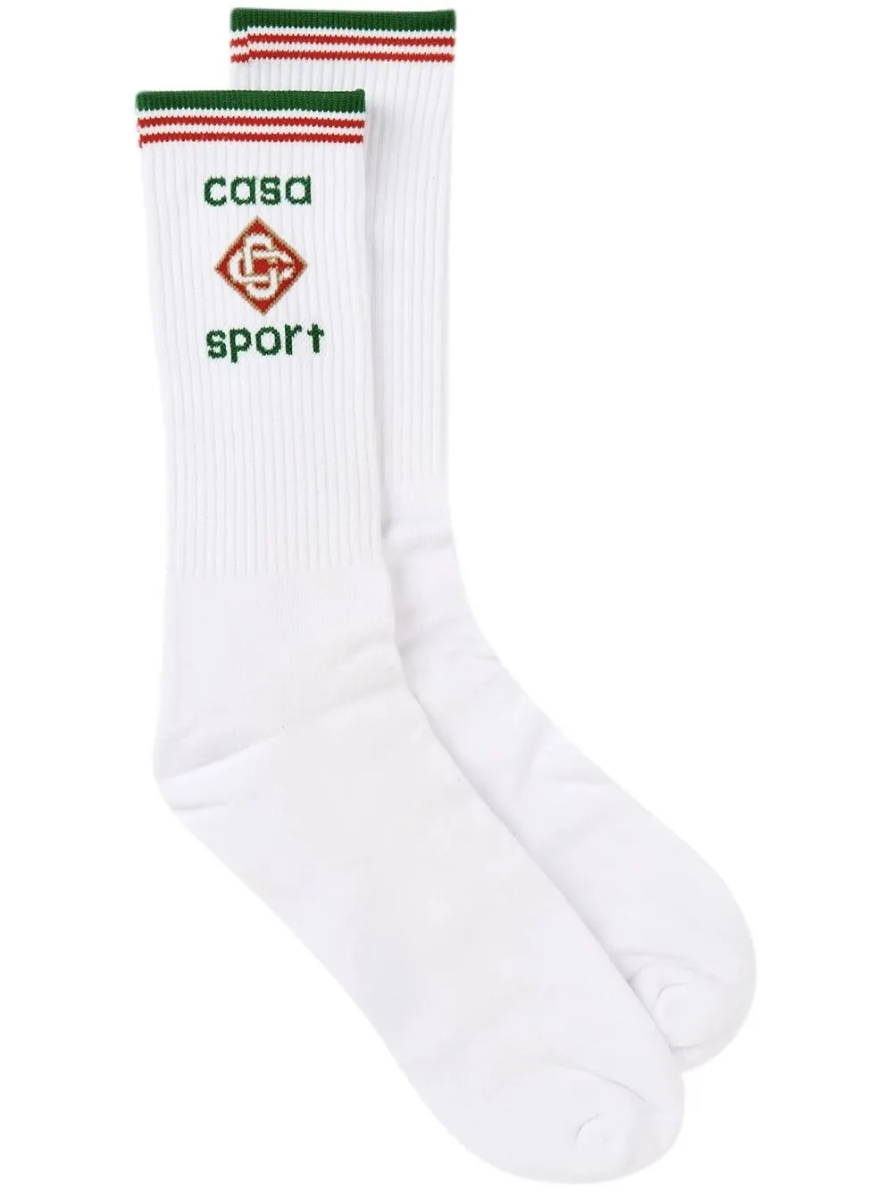 

Casablanca intarsia-knit logo ankle socks - White