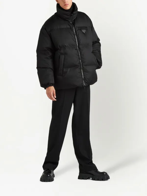 Prada Re-nylon Down Jacket in Black