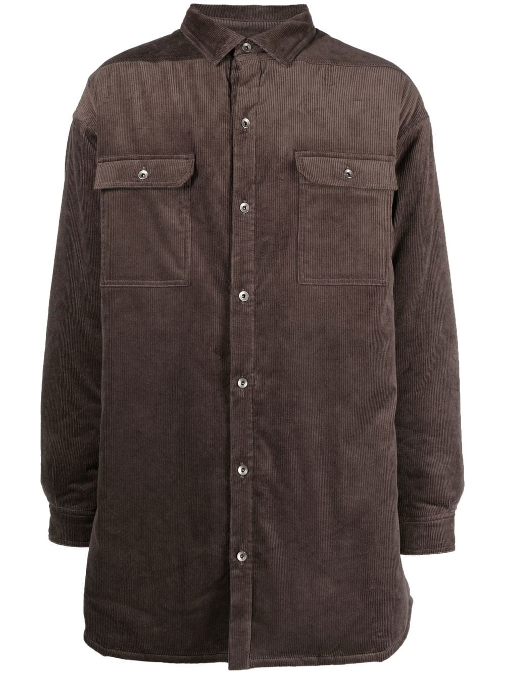Shop Rick Owens Drkshdw Corduroy Button-down Jacket In Grey