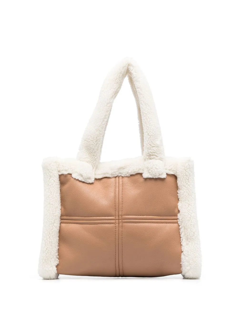 

STAND STUDIO faux-shearling trim tote bag - Neutrals