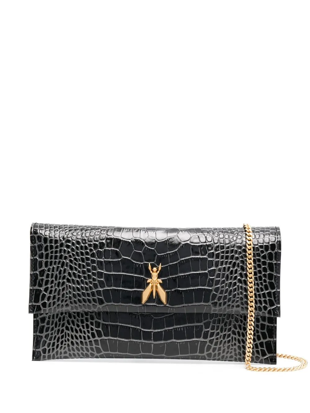 

Patrizia Pepe croco-embossed bee-plaque shoulder bag - K103 NERO