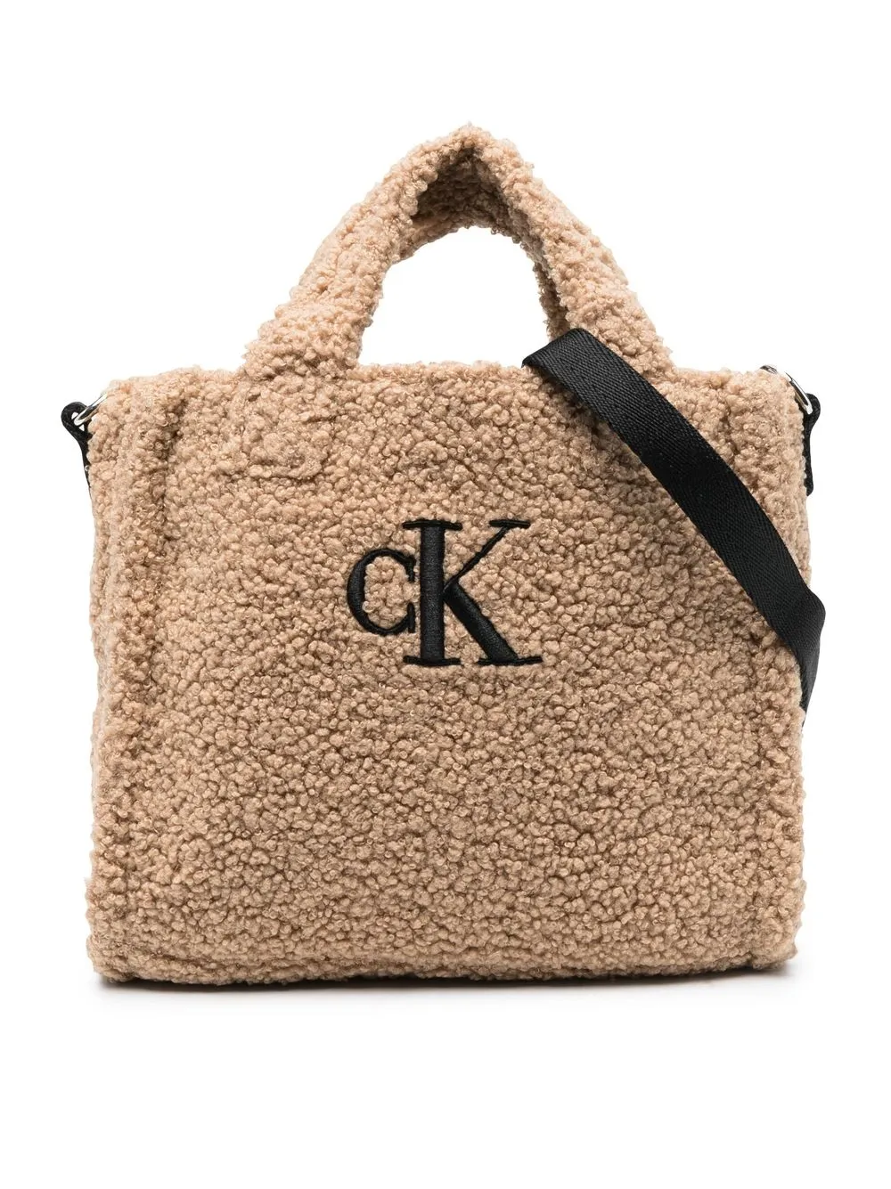 

Calvin Klein Kids logo-print fleece tote bag - Brown