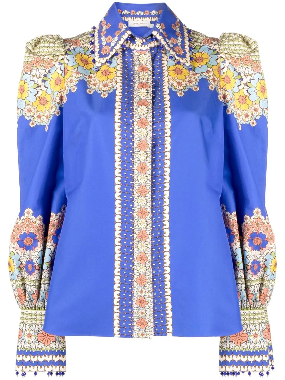 

ZIMMERMANN camisa estampada de manga larga - Azul