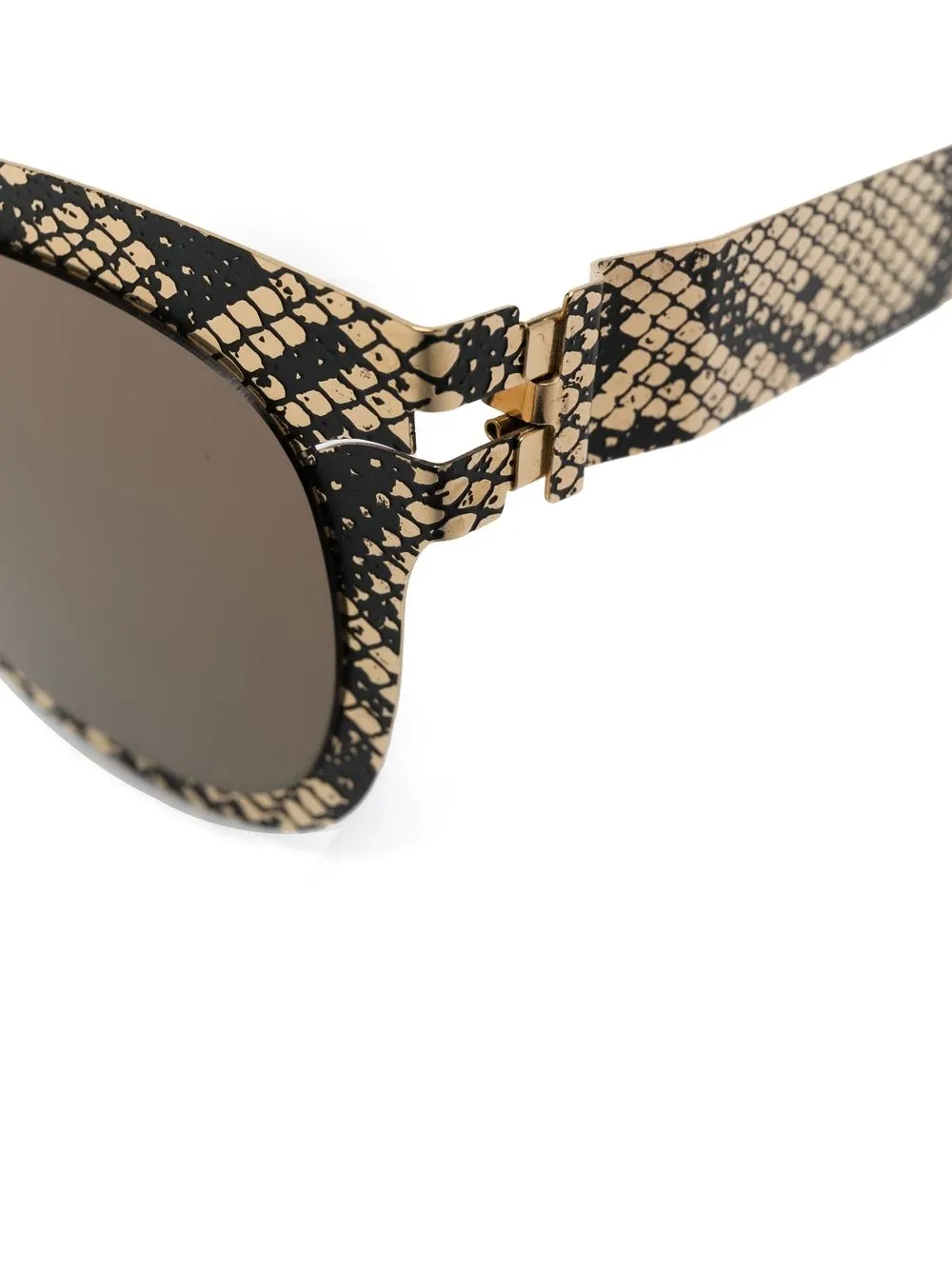 Mykita Python-print Wayfarer-frame Sunglasses In Gold
