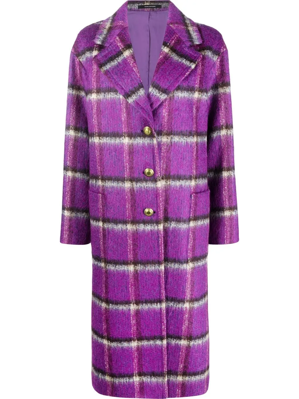 

Tagliatore Christie checked single-breasted coat - Purple