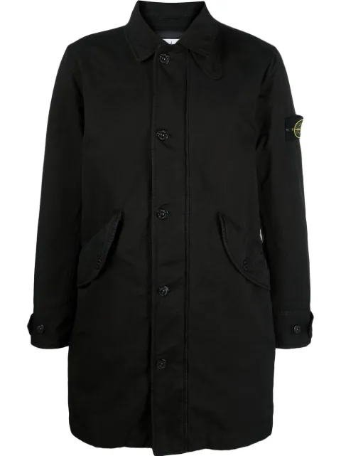 Stone Island abrigo con botones y parche del logo