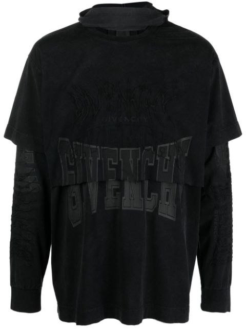 Givenchy logo-embroidered long-sleeve t-shirt Men