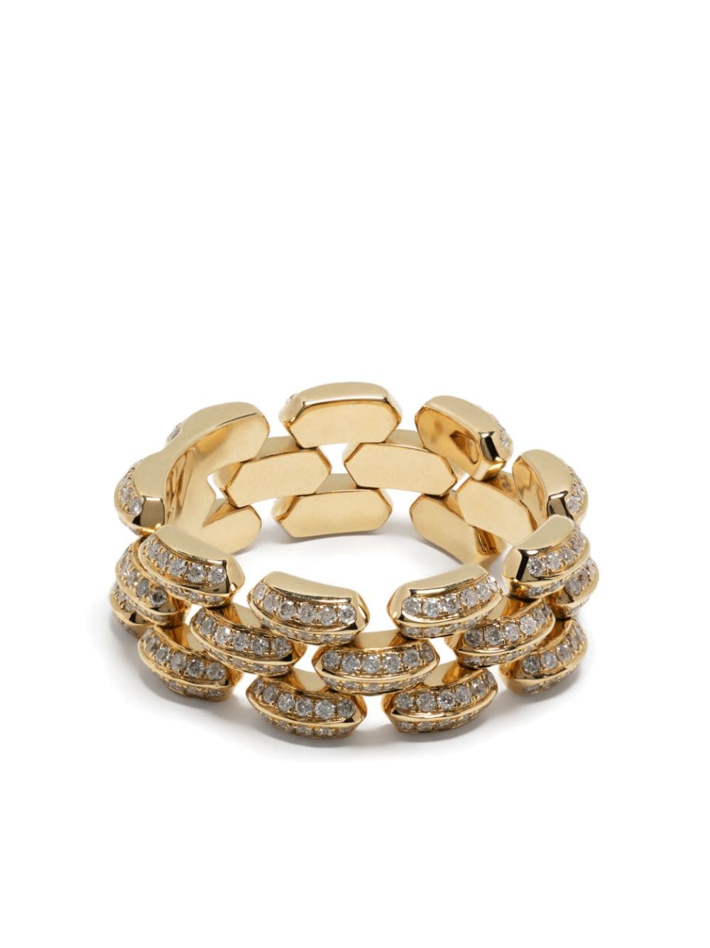 Lizzie Mandler Fine Jewelry 18kt Yellow Gold Knife Edge Emerald Signet Ring