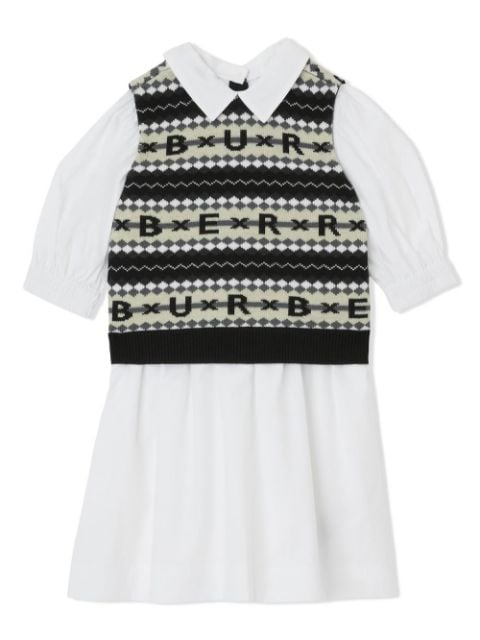 Burberry Kids - Fair Isle cotton shirt dress