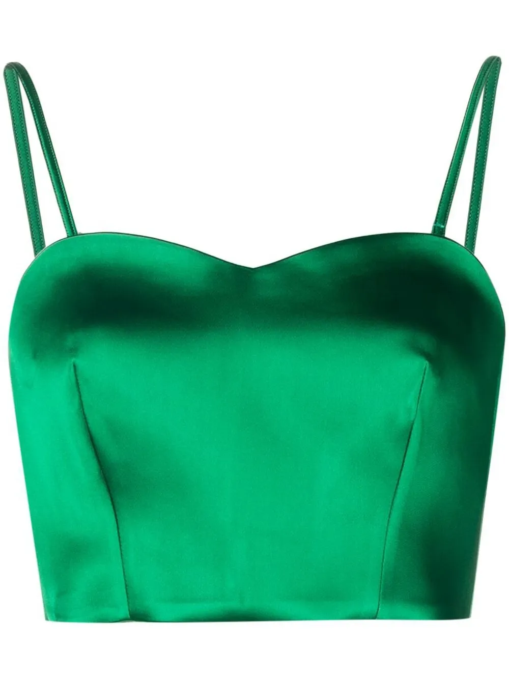 

P.A.R.O.S.H. sweetheart neck cropped top - Green