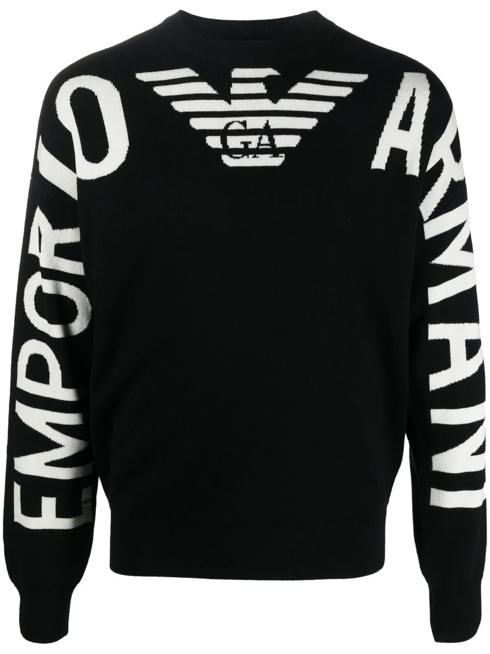 

Emporio Armani suéter tejido con logo en intarsia - Negro