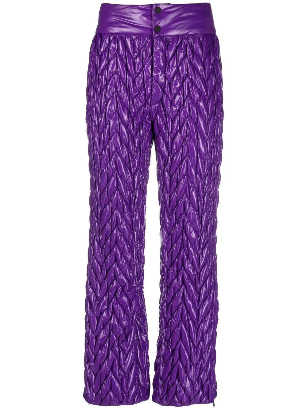 

Khrisjoy pantalones rectos con capitonado chevron - Morado