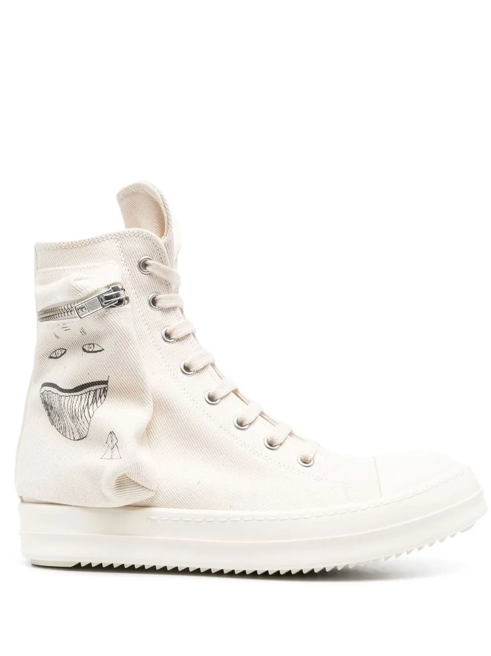 

Rick Owens DRKSHDW tenis altos con estampado gráfico - Neutro