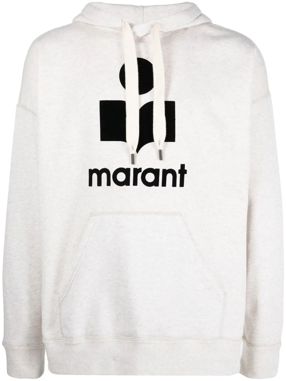 

Isabel Marant Miley flocked-logo hoodie - Neutrals