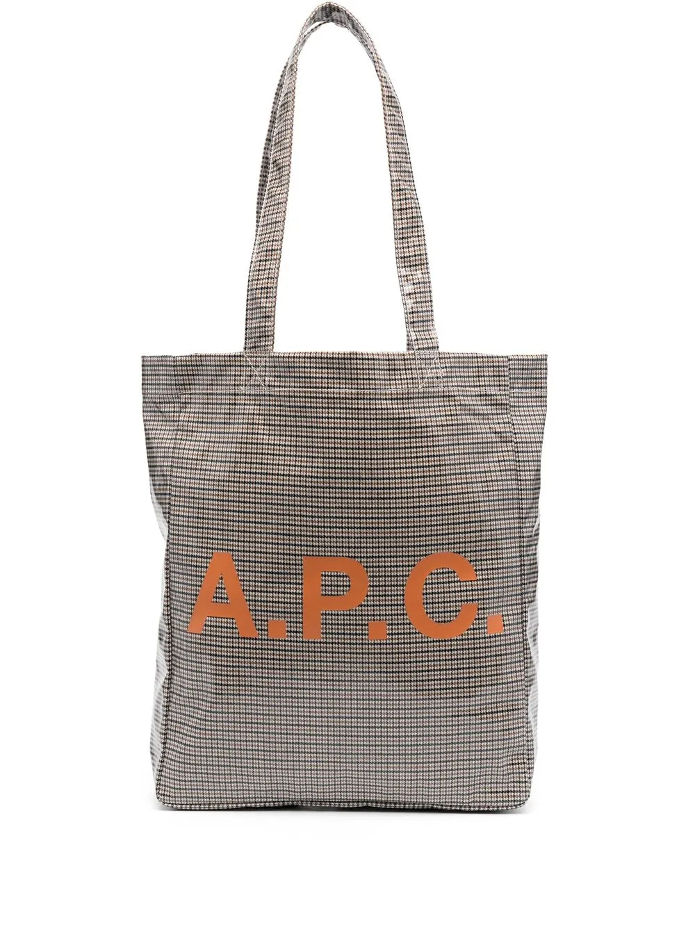 

A.P.C. tote con motivo pied de poule - Marrón