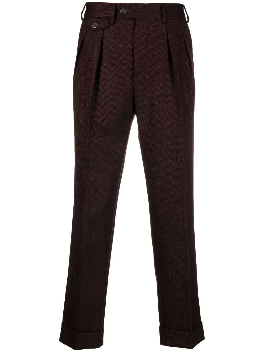 

Lardini herringbone pleat-detail trousers - Brown