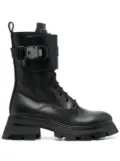 DKNY 55mm Sava buckle-detail combat boots - Black