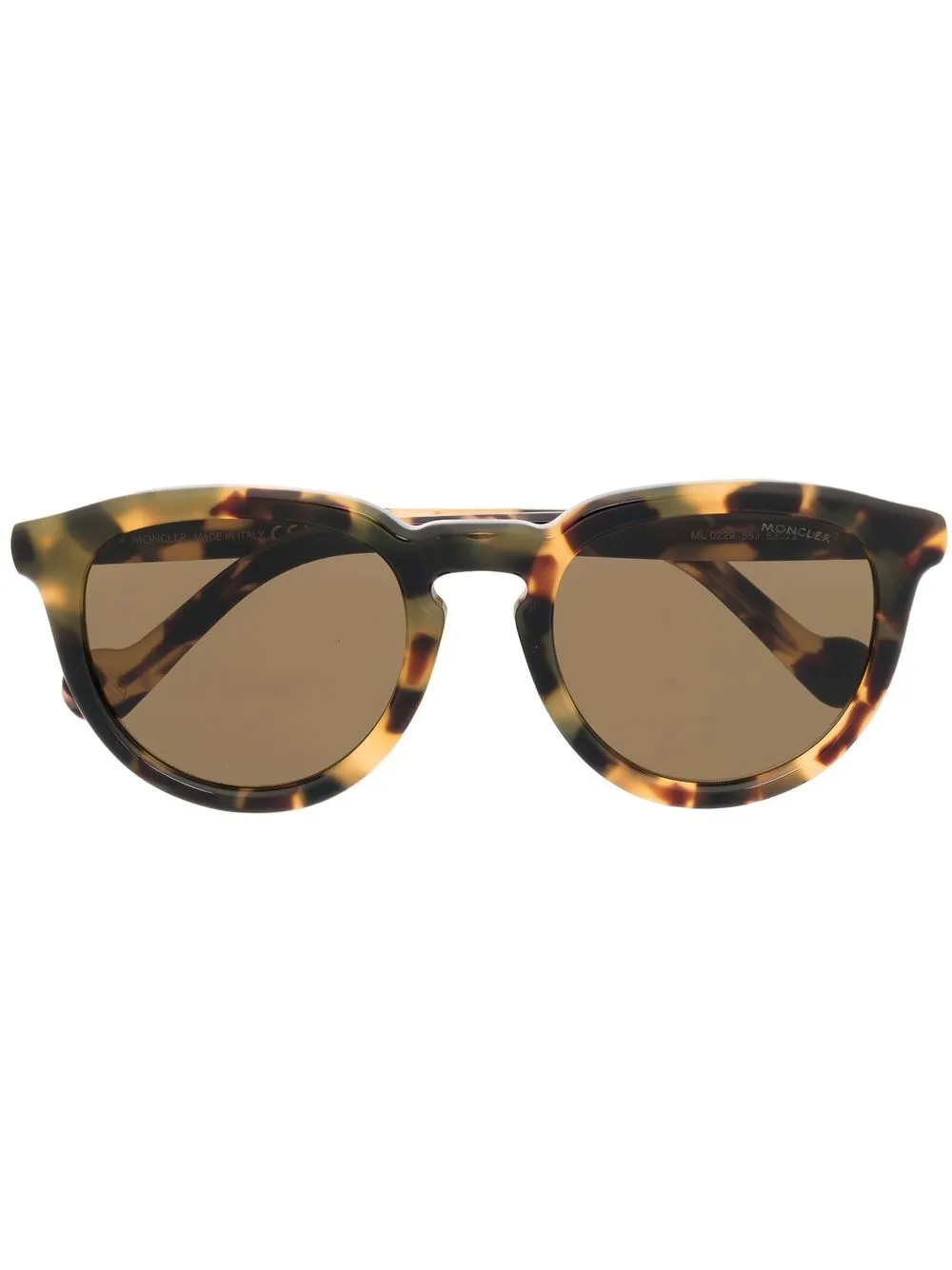 

Moncler lentes de sol con armazón redonda estilo carey - Marrón