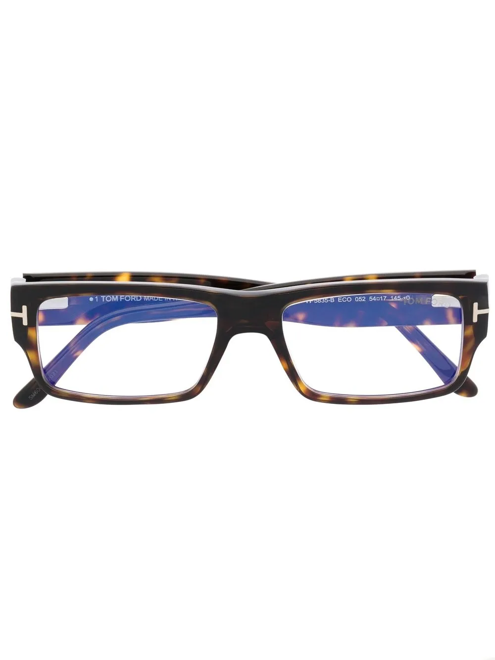 

TOM FORD Eyewear tortoiseshell-effect rectangle-frame glasses - Brown