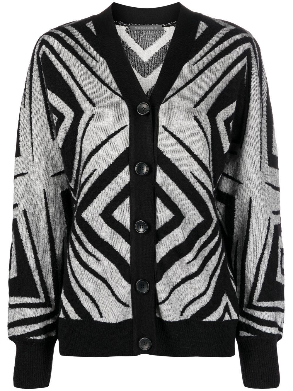 black and white zig zag cardigan