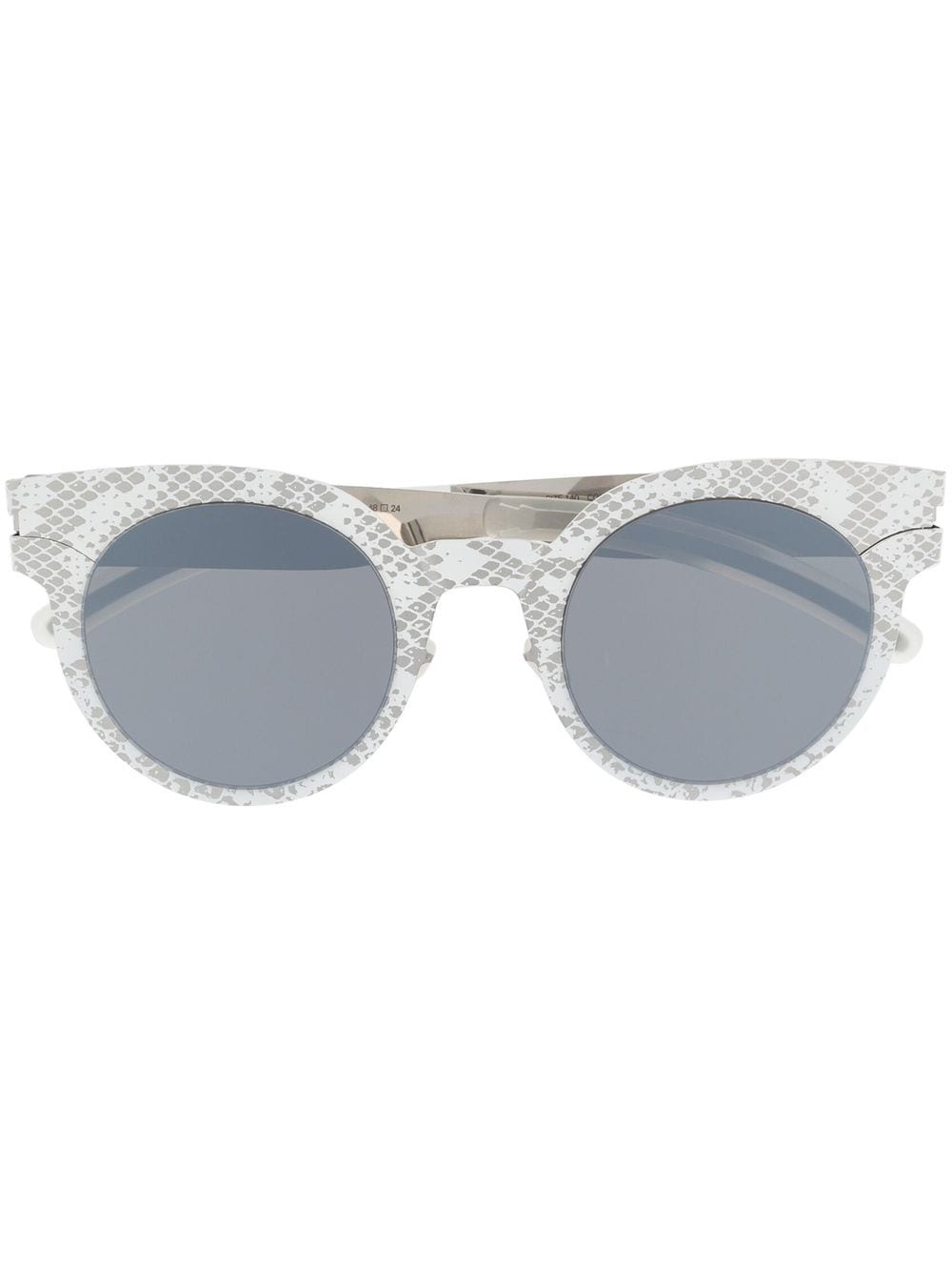 Mykita Python-print Wayfarer Sunglasses In Silver