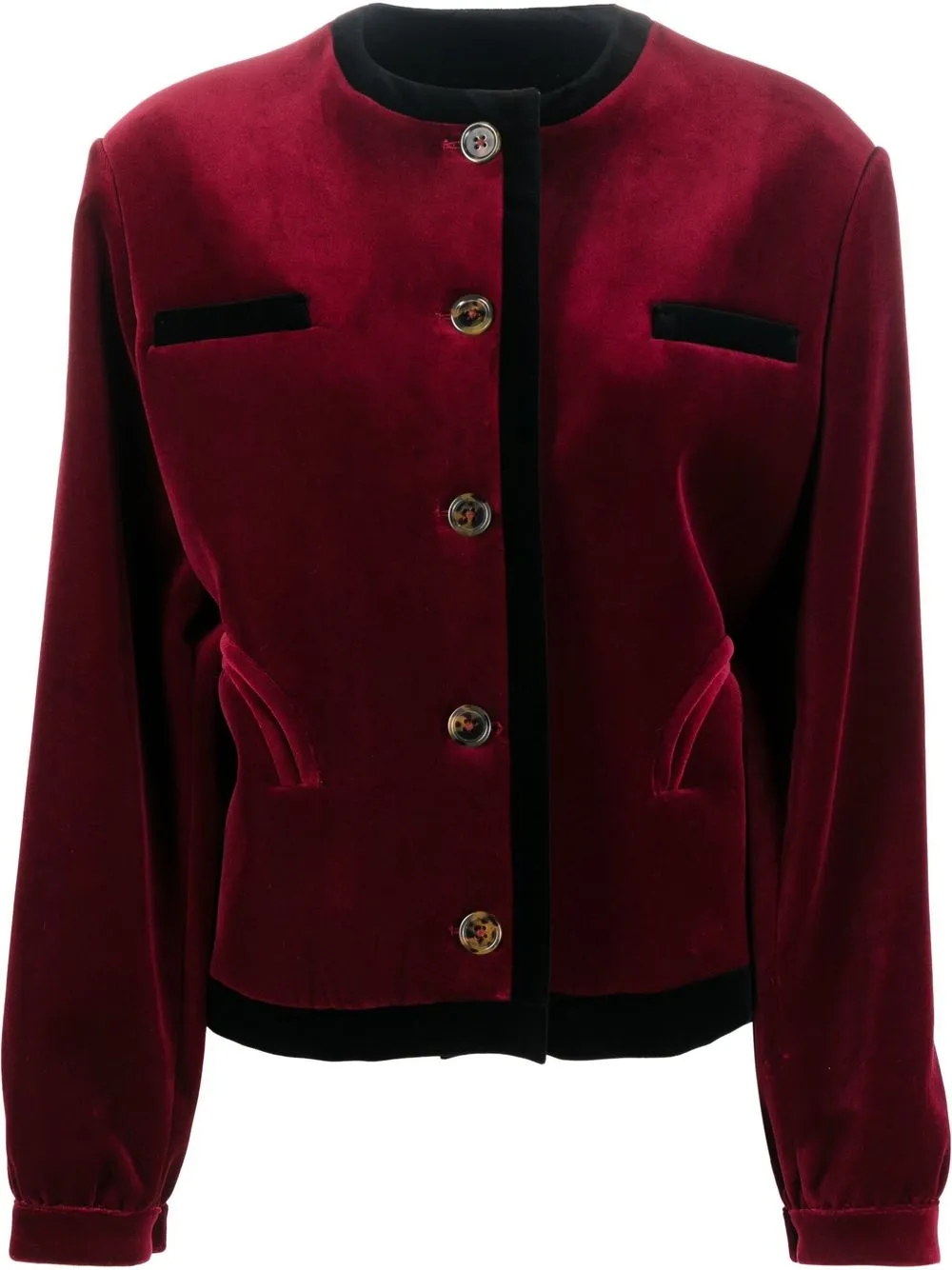 

Blazé Milano chamarra bomber sin cuello de terciopelo - Rojo