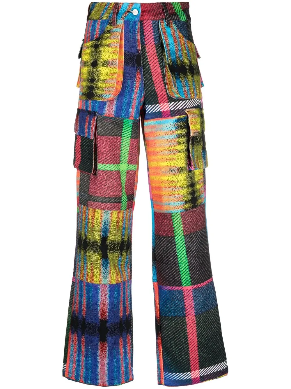 Agr Abstract-print Wide-leg High-rise Cotton-twill Trousers In Multi