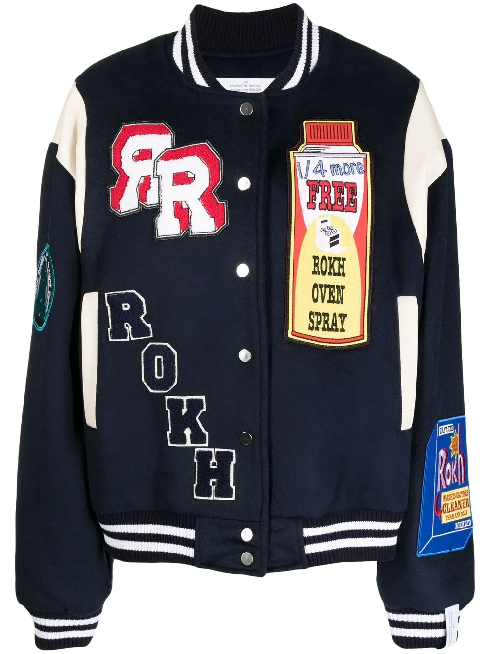 

Rokh patch-detail bomber-jacket - Blue