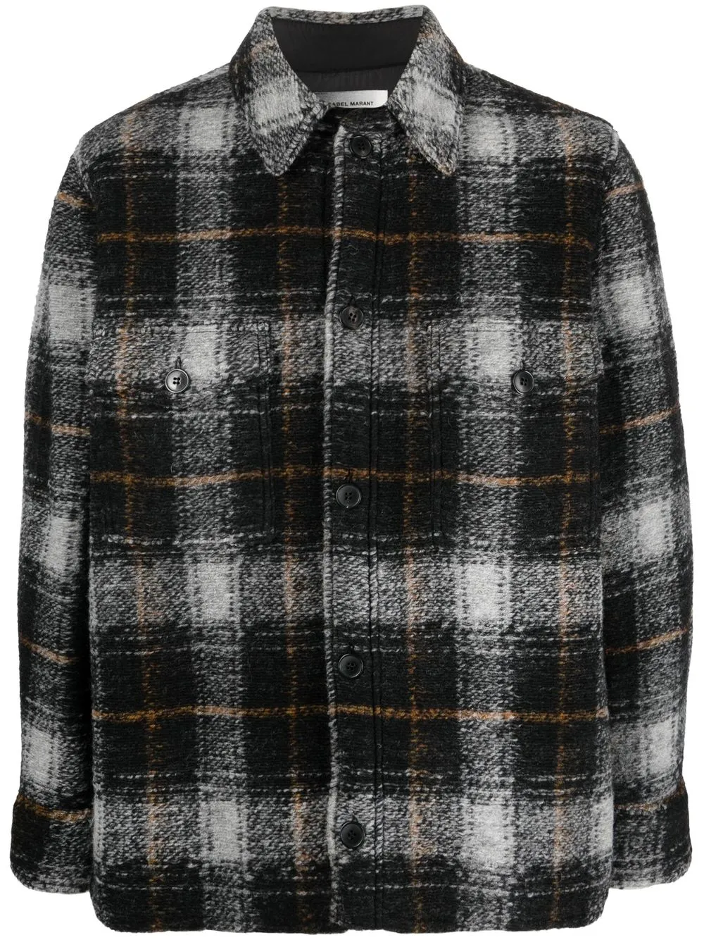 

Isabel Marant checked wool-blend shirt jacket - Grey