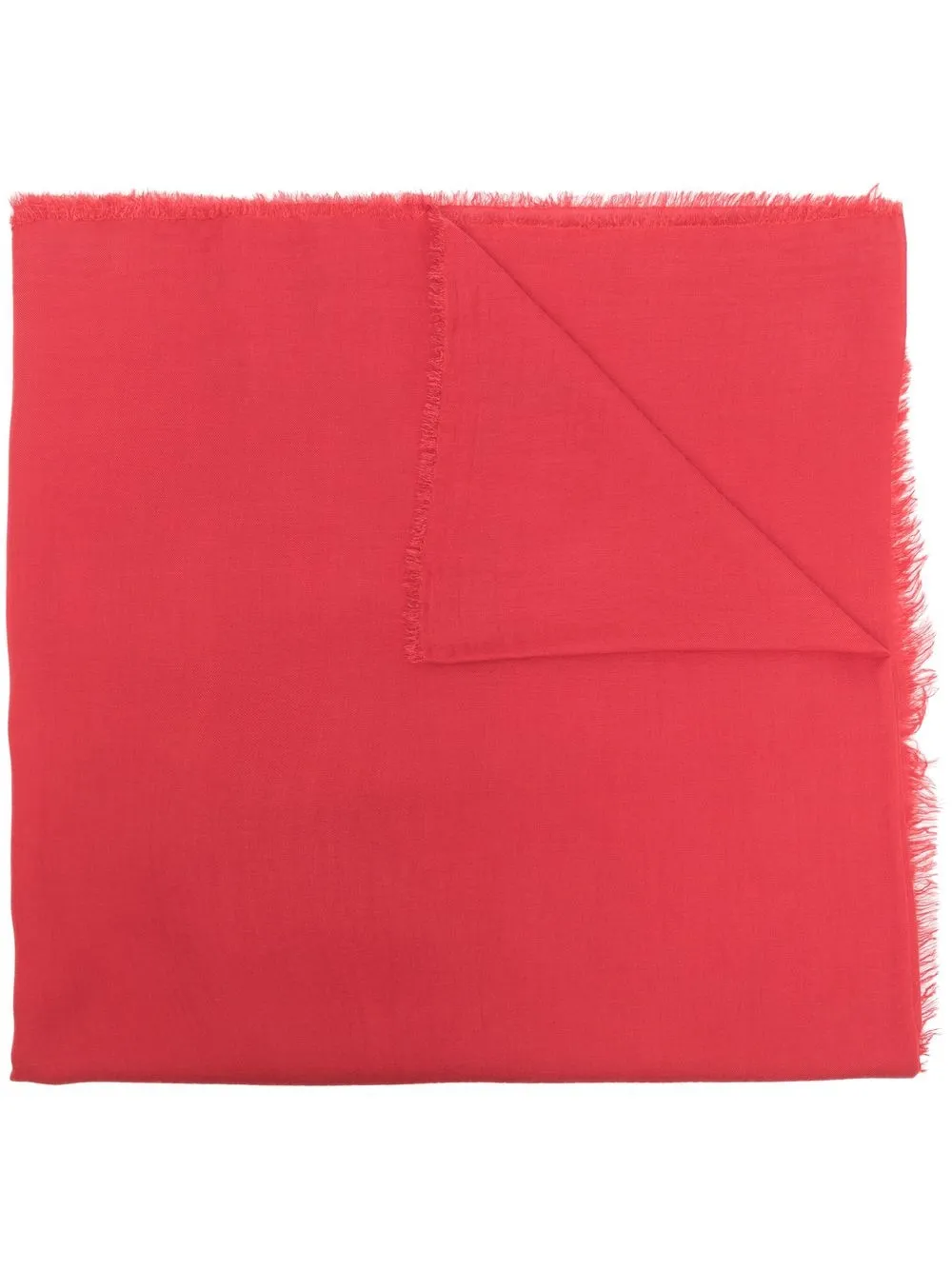 

Faliero Sarti frayed-edge fine-weave scarf - Red