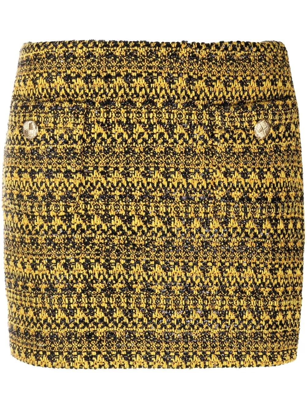 

Alessandra Rich checked tweed miniskirt - Yellow