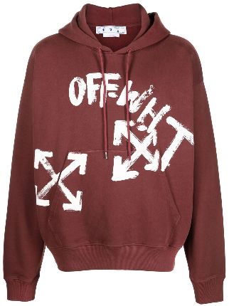 Off white red hot sale cross hoodie