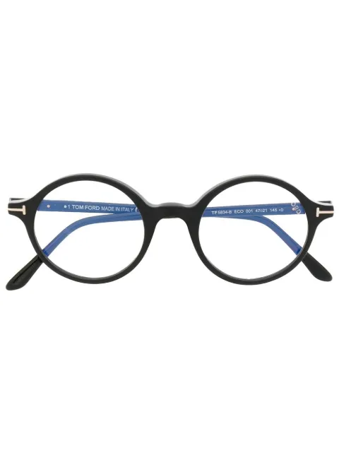 TOM FORD Eyewear logo-plaque round-frame glasses