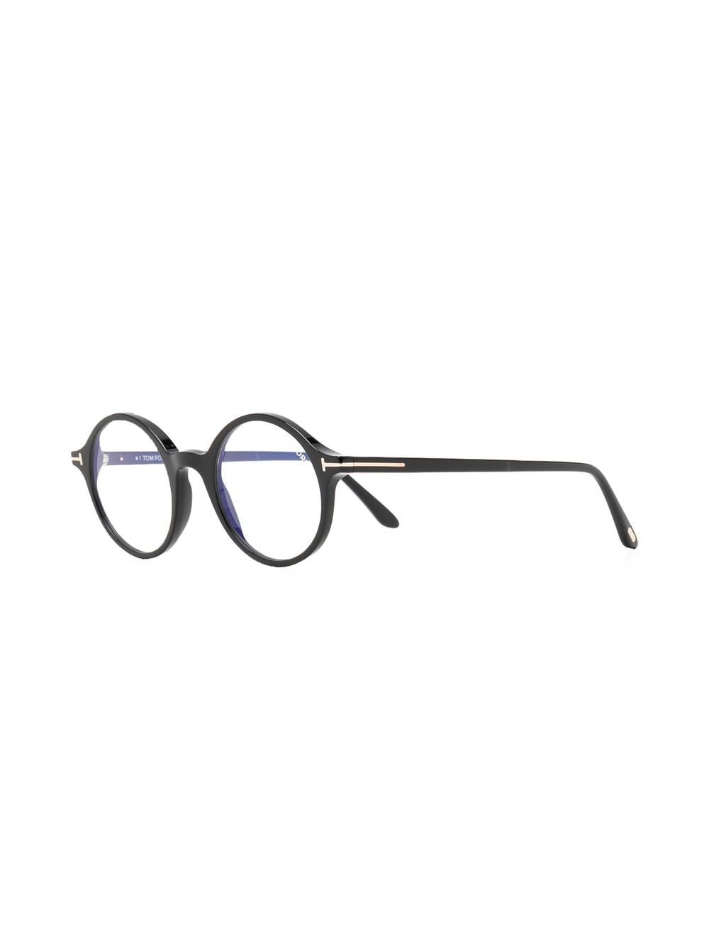 Image 2 of TOM FORD Eyewear logo-plaque round-frame glasses