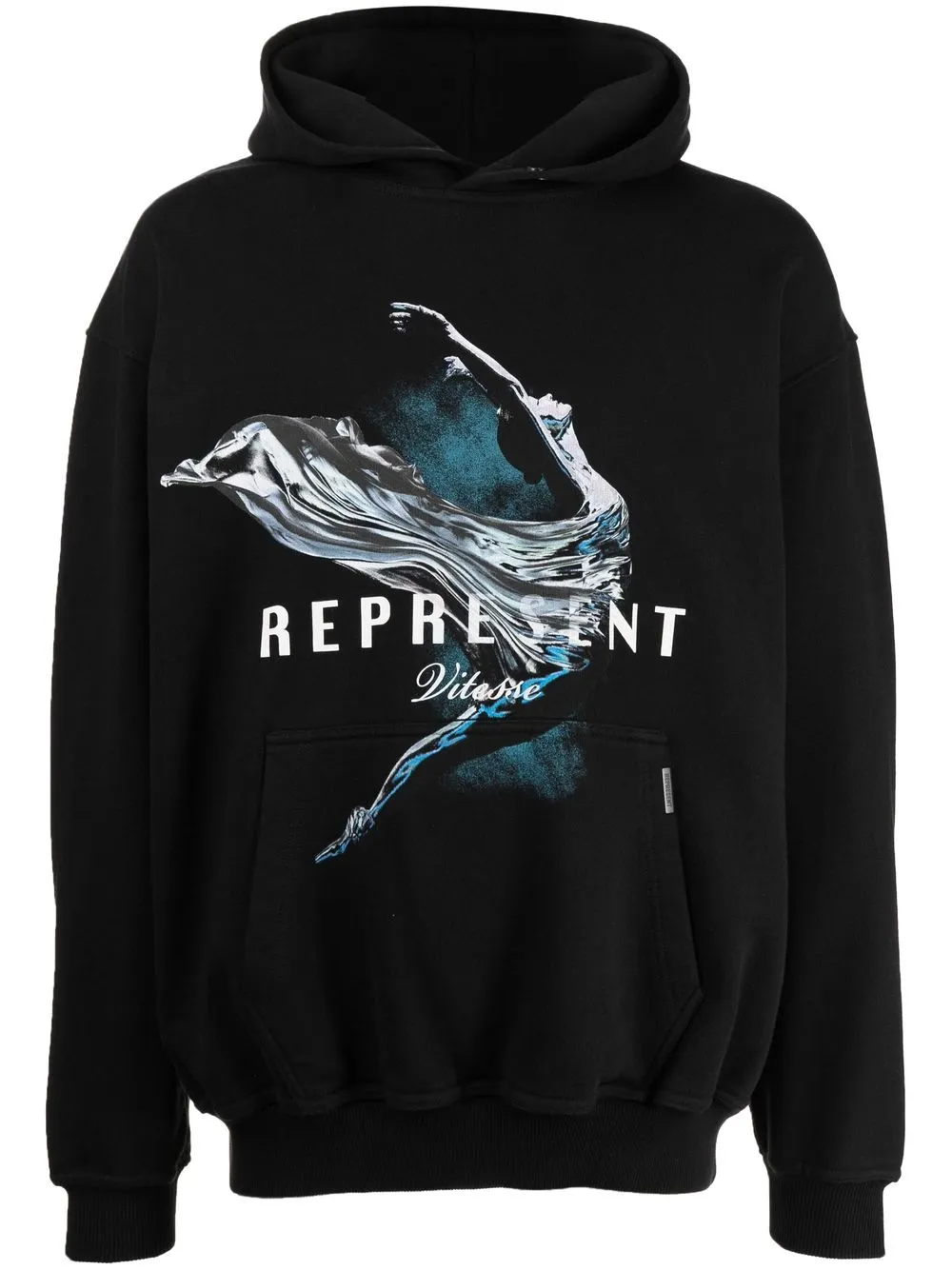 

Represent graphic print cotton hoodie - Black